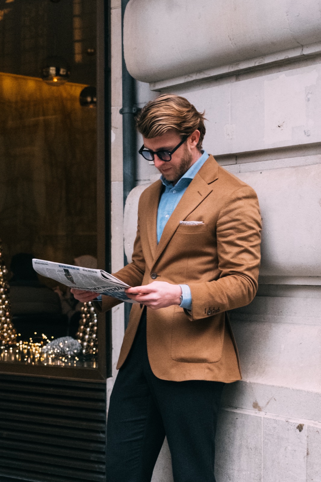 A tailored jacket, finished and ready for delivery.